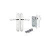 Door Lever Sarlat Shouldered Euro Polished Chrome CTC85mm H250xW48xP57mm Entrance Kit Mortice Lock Euro Polished Chrome CTC85mm Backset 60mm, Euro Cylinder Key Thumb 6 Pin Polished Chrome L70mm KA1 in Polished Chrome