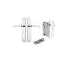 Door Lever Sarlat Shouldered Euro Polished Chrome CTC85mm H250xW48xP57mm Entrance Kit Mortice Lock Euro Polished Chrome CTC85mm Backset 60mm, Euro Cylinder Key Thumb 6 Pin Polished Chrome L70mm KA1 in Polished Chrome