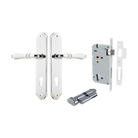 Door Lever Sarlat Shouldered Euro Polished Chrome CTC85mm H250xW48xP57mm Entrance Kit Mortice Lock Euro Polished Chrome CTC85mm Backset 60mm, Euro Cylinder Key Thumb 6 Pin Polished Chrome L70mm KA1 in Polished Chrome