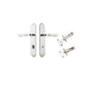 Door Lever Sarlat Shouldered Privacy Polished Chrome CTC85mm H250xW48xP57mm Privacy Kit Tube Latch Split Cam 'T' Striker Polished Chrome Backset 60mm, Privacy Bolt Round Bolt Polished Chrome Backset 60mm in Polished Chrome
