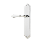 Door Lever Sarlat Shouldered Polished Chrome H250xW48xP57mm - Left Hand Fixed in Polished Chrome