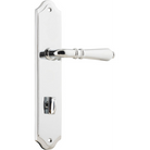 Door Lever Sarlat Shouldered Privacy Polished Chrome CTC85mm H250xW48xP57mm in Polished Chrome