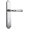 Door Lever Verona Shouldered Euro Polished Chrome CTC85mm H237xW50xP59mm in Polished Chrome