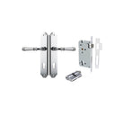 Door Lever Verona Shouldered Euro Polished Chrome CTC85mm H240xW50xP59mm Entrance Kit Mortice Lock Euro Polished Chrome CTC85mm Backset 60mm, Euro Cylinder Dual Function 5 Pin Polished Chrome L65mm KA1 in Polished Chrome