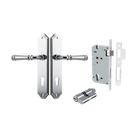 Door Lever Verona Shouldered Euro Polished Chrome CTC85mm H240xW50xP59mm Entrance Kit Mortice Lock Euro Polished Chrome CTC85mm Backset 60mm, Euro Cylinder Dual Function 5 Pin Polished Chrome L65mm KA1 in Polished Chrome