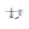 Door Lever Verona Shouldered Euro Polished Chrome CTC85mm H240xW50xP59mm Entrance Kit Mortice Lock Euro Polished Chrome CTC85mm Backset 60mm, Euro Cylinder Key Thumb 6 Pin Polished Chrome L70mm KA1 in Polished Chrome