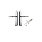 Door Lever Verona Shouldered Latch Polished Chrome H240xW50xP59mm Passage Kit Tube Latch Split Cam 'T' Striker Polished Chrome Backset 60mm in Polished Chrome