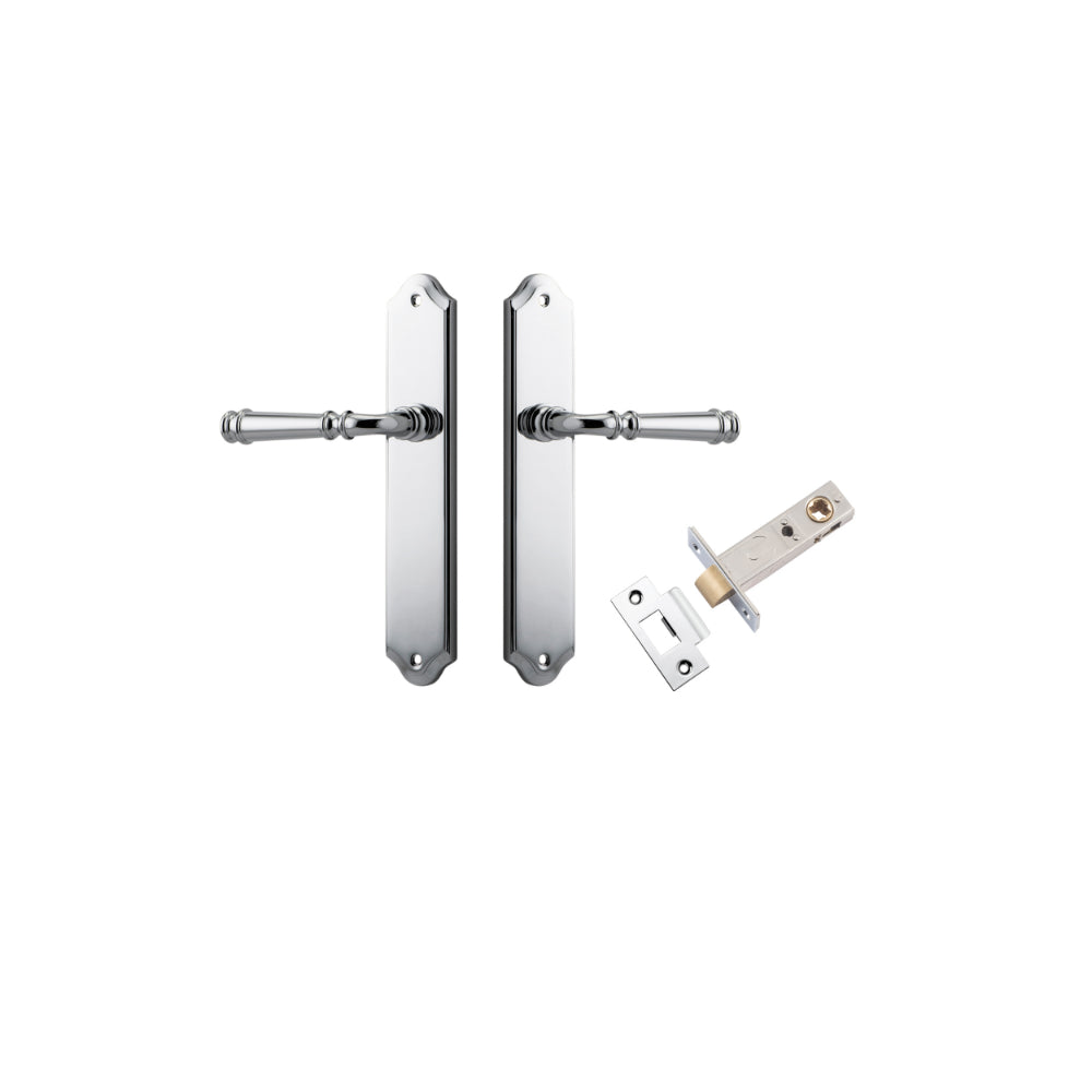 Door Lever Verona Shouldered Latch Polished Chrome H240xW50xP59mm Passage Kit Tube Latch Split Cam 'T' Striker Polished Chrome Backset 60mm in Polished Chrome
