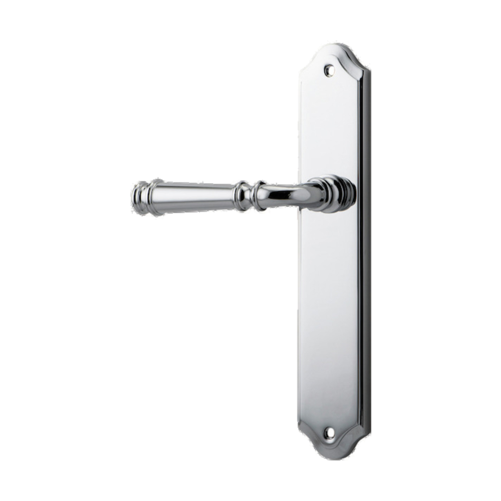 Door Lever Verona Shouldered Latch Polished Chrome H237xW50xP59mm - Left Hand Fixed in Polished Chrome