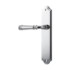 Door Lever Verona Shouldered Latch Polished Chrome H237xW50xP59mm - Left Hand Fixed in Polished Chrome