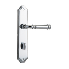 Door Lever Verona Shouldered Privacy Polished Chrome CTC85mm H237xW50xP59mm in Polished Chrome