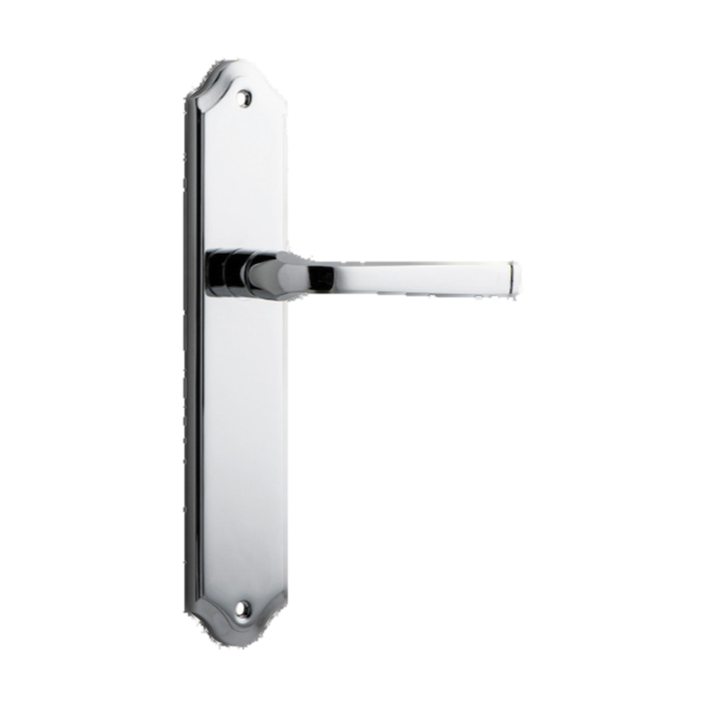 Door Lever Annecy Shouldered Latch Polished Chrome H237xW50xP65mm in Polished Chrome