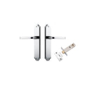 Door Lever Annecy Shouldered Latch Polished Chrome H240xW50xP65mm Passage Kit Tube Latch Split Cam 'T' Striker Polished Chrome Backset 60mm in Polished Chrome