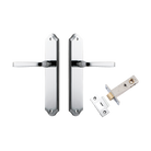 Door Lever Annecy Shouldered Latch Polished Chrome H240xW50xP65mm Passage Kit Tube Latch Split Cam 'T' Striker Polished Chrome Backset 60mm in Polished Chrome