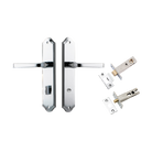 Door Lever Annecy Shouldered Privacy Polished Chrome CTC85mm H240xW50xP65mm Inbuilt Privacy Kit Tube Latch Split Cam 'T' Striker Polished Chrome Backset 60mm, Privacy Bolt Round Bolt Polished Chrome Backset 60mm in Polished Chrome