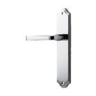 Door Lever Annecy Shouldered Latch Left Hand Fixed Polished Chrome L117xP65mm BPH250xW48mm in Polished Chrome