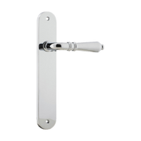 Door Lever Sarlat Oval Latch Polished Chrome H230xW40xP55mm in Polished Chrome