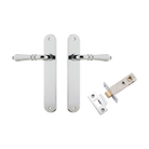 Door Lever Sarlat Oval Latch Polished Chrome H240xW40xP55mm Passage Kit Tube Latch Split Cam 'T' Striker Polished Chrome Backset 60mm in Polished Chrome