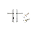 Door Lever Sarlat Oval Privacy Polished Chrome CTC85mm H240xW40xP55mm Privacy Kit Tube Latch Split Cam 'T' Striker Polished Chrome Backset 60mm, Privacy Bolt Round Bolt Polished Chrome Backset 60mm in Polished Chrome