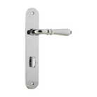 Door Lever Sarlat Oval Privacy Polished Chrome CTC85mm H230xW40xP55mm in Polished Chrome