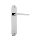 Door Lever Baltimore Oval Latch Polished Chrome H230xW40xP55mm in Polished Chrome