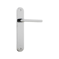 Door Lever Baltimore Oval Latch Polished Chrome H230xW40xP55mm in Polished Chrome