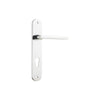 Door Lever Baltimore Oval Euro Polished Chrome CTC85mm H230xW40xP55mm in Polished Chrome
