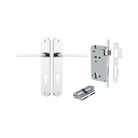 Door Lever Baltimore Oval Euro Polished Chrome CTC85mm H240xW40xP55mm Entrance Kit Mortice Lock Euro Polished Chrome CTC85mm Backset 60mm, Euro Cylinder Dual Function 5 Pin Polished Chrome L65mm KA1 in Polished Chrome