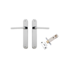 Door Lever Baltimore Oval Latch Polished Chrome H240xW40xP55mm Passage Kit Tube Latch Split Cam 'T' Striker Polished Chrome Backset 60mm in Polished Chrome