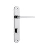 Door Lever Baltimore Oval Privacy Polished Chrome CTC85mm H230xW40xP55mm in Polished Chrome