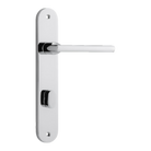 Door Lever Baltimore Oval Privacy Polished Chrome CTC85mm H230xW40xP55mm in Polished Chrome