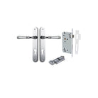 Door Lever Verona Oval Euro Polished Chrome CTC85mm H240xW40xP59mm Entrance Kit Mortice Lock Euro Polished Chrome CTC85mm Backset 60mm, Euro Cylinder Key Thumb 6 Pin Polished Chrome L70mm KA1 in Polished Chrome