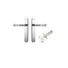 Door Lever Verona Oval Latch Polished Chrome H240xW40xP59mm Passage Kit Tube Latch Split Cam 'T' Striker Polished Chrome Backset 60mm in Polished Chrome