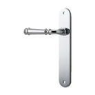 Door Lever Verona Oval Latch Left Hand Fixed Polished Chrome L122xP56mm BPH240xW40mm in Polished Chrome