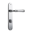 Door Lever Verona Oval Privacy Polished Chrome CTC85mm H237xW50xP59mm in Polished Chrome