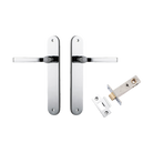 Door Lever Annecy Oval Latch Polished Chrome H240xW40xP62mm Passage Kit Tube Latch Split Cam 'T' Striker Polished Chrome Backset 60mm in Polished Chrome