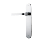 Door Lever Annecy Oval Latch Left Hand Fixed Polished Chrome L117xP63mm BPH240xW40mm in Polished Chrome
