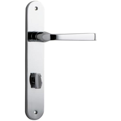 Door Lever Annecy Oval Privacy Polished Chrome CTC85mm H230xW40xP62mm in Polished Chrome