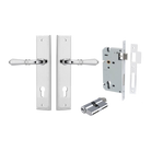 Door Lever Sarlat Stepped Polished Chrome Key / Key Entrance Kit in Polished Chrome
