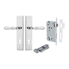 Door Lever Sarlat Stepped Polished Chrome Key / Thumb Entrance Kit in Polished Chrome