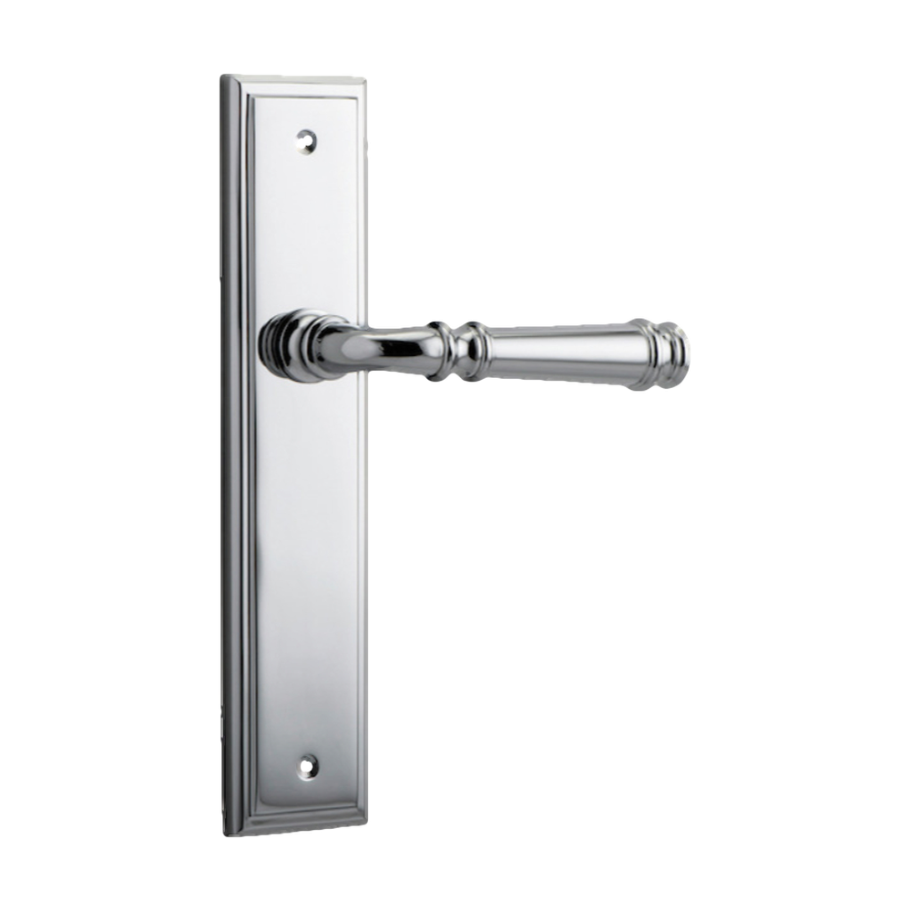 Door Lever Verona Stepped Latch Polished Chrome H237xW50xP59mm in Polished Chrome