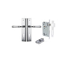 Door Lever Verona Stepped Euro Polished Chrome CTC85mm H240xW50xP59mm Entrance Kit Mortice Lock Euro Polished Chrome CTC85mm Backset 60mm, Euro Cylinder Dual Function 5 Pin Polished Chrome L65mm KA1 in Polished Chrome