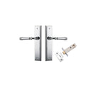 Door Lever Verona Stepped Latch Polished Chrome H240xW50xP59mm Passage Kit Tube Latch Split Cam 'T' Striker Polished Chrome Backset 60mm in Polished Chrome