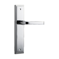 Door Lever Annecy Stepped Latch Polished Chrome H237xW50xP65mm in Polished Chrome