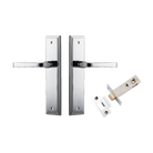 Door Lever Annecy Stepped Latch Polished Chrome H240xW50xP65mm Passage Kit Tube Latch Split Cam 'T' Striker Polished Chrome Backset 60mm in Polished Chrome