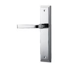 Door Lever Annecy Stepped Latch Left Hand Fixed Polished Chrome L117xP66mm BPH237xW50mm in Polished Chrome