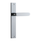 Door Lever Bronte Rectangular Latch Right Hand Fixed Polished Chrome L117xP53mm BPH240xW38mm in Polished Chrome