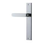Door Lever Bronte Rectangular Latch Left Hand Fixed Polished Chrome L117xP53mm BPH240xW38mm in Polished Chrome