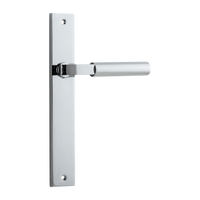 Door Lever Berlin Rectangular Latch Polished Chrome H240xW38xP57mm in Polished Chrome