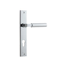 Door Lever Berlin Rectangular Euro Polished Chrome CTC85mm H240xW38xP57mm in Polished Chrome